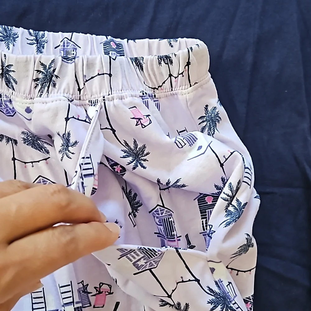 Pajama loungewear set With Eyelet Embroideries